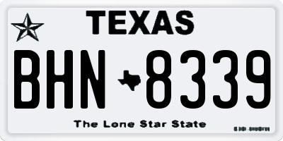 TX license plate BHN8339