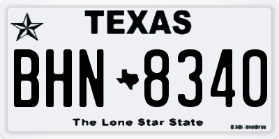 TX license plate BHN8340