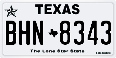 TX license plate BHN8343