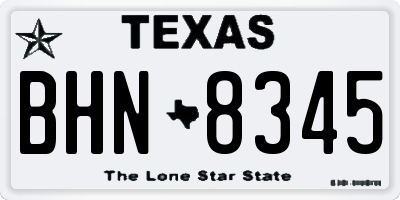 TX license plate BHN8345