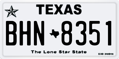 TX license plate BHN8351