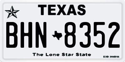 TX license plate BHN8352