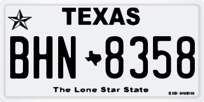 TX license plate BHN8358