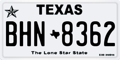 TX license plate BHN8362
