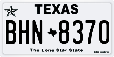 TX license plate BHN8370