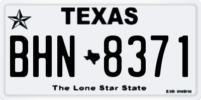 TX license plate BHN8371