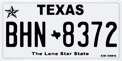 TX license plate BHN8372