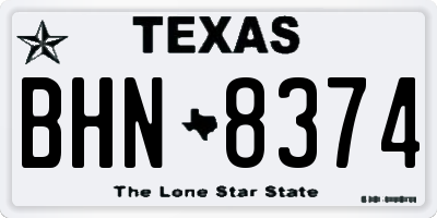 TX license plate BHN8374