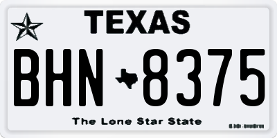 TX license plate BHN8375