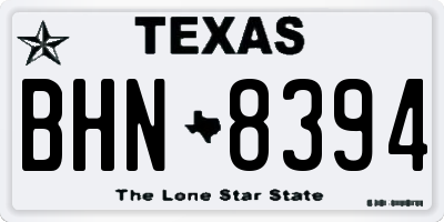 TX license plate BHN8394