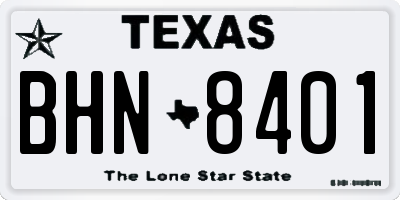TX license plate BHN8401
