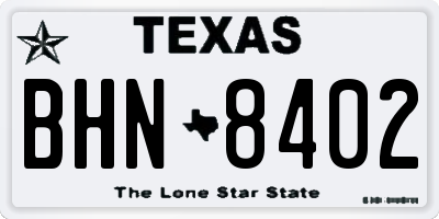 TX license plate BHN8402