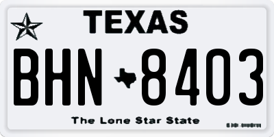 TX license plate BHN8403