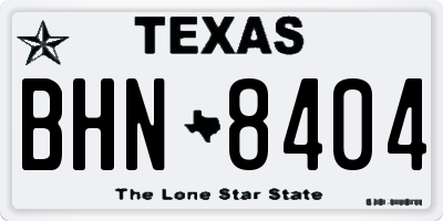 TX license plate BHN8404