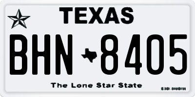 TX license plate BHN8405