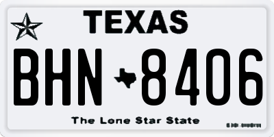 TX license plate BHN8406
