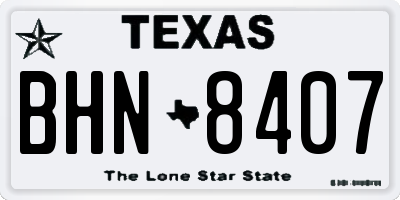 TX license plate BHN8407