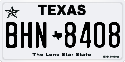 TX license plate BHN8408