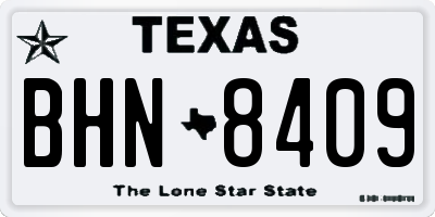 TX license plate BHN8409