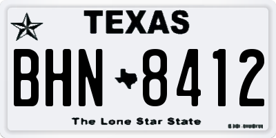 TX license plate BHN8412
