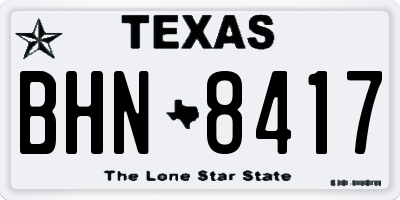 TX license plate BHN8417