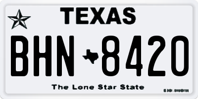 TX license plate BHN8420