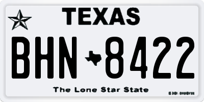 TX license plate BHN8422