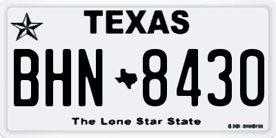 TX license plate BHN8430