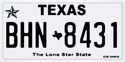 TX license plate BHN8431