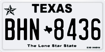 TX license plate BHN8436
