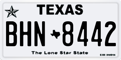 TX license plate BHN8442