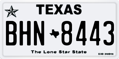 TX license plate BHN8443