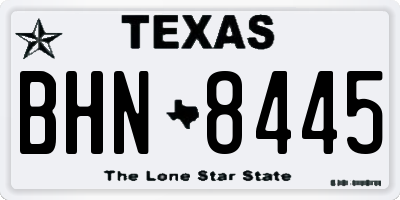 TX license plate BHN8445
