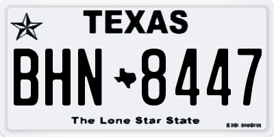 TX license plate BHN8447