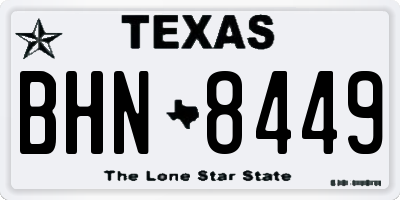 TX license plate BHN8449