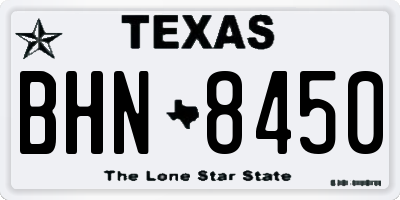 TX license plate BHN8450