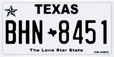 TX license plate BHN8451