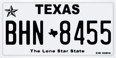 TX license plate BHN8455