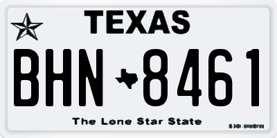 TX license plate BHN8461