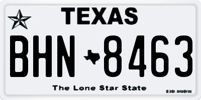 TX license plate BHN8463