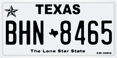 TX license plate BHN8465