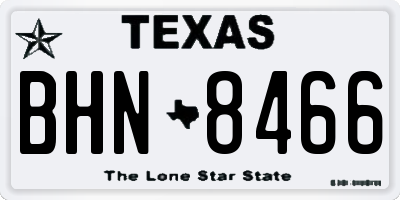 TX license plate BHN8466