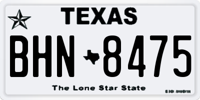 TX license plate BHN8475