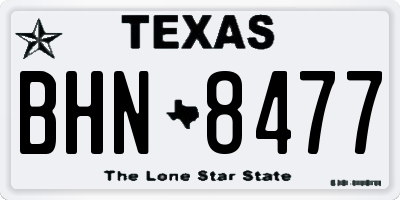 TX license plate BHN8477