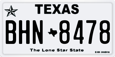TX license plate BHN8478