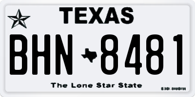 TX license plate BHN8481