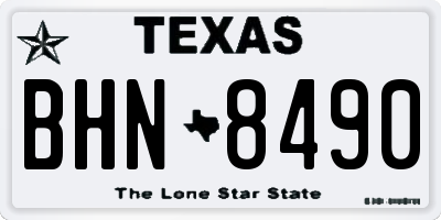 TX license plate BHN8490