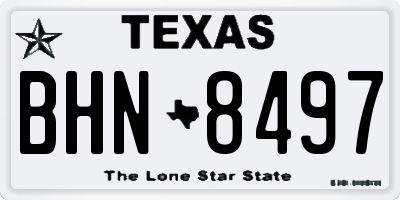 TX license plate BHN8497