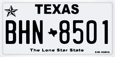 TX license plate BHN8501