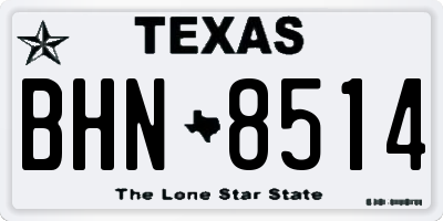 TX license plate BHN8514